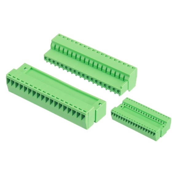 2 Set 18 Pin 2.54mm 0.1 Inch Pitch PCB Mount Screw Terminal Male Female, Green
