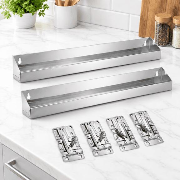 2 Set 25 Inch Stainless Steel Sink Tip-out Tray Kit