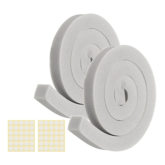 2 Set 3.28ft Foam Seal Strip, 1 Inch Width x 1 Inch Thick Weather Stripping Foam Insulation Tapes, EVE Air Conditioner Open Cell Foam Seal Tape for Doors, Windows, Grey