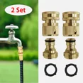 thumbnail image 1 of 2 Set 3/4" Garden Hose Quick Connect Water Hose Fit Brass Female Male Connector, 1 of 6