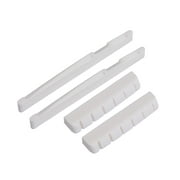 2 Set 4 Pcs 6 String Acoustic Guitar Bone Bridge Saddle and Guitar Nut