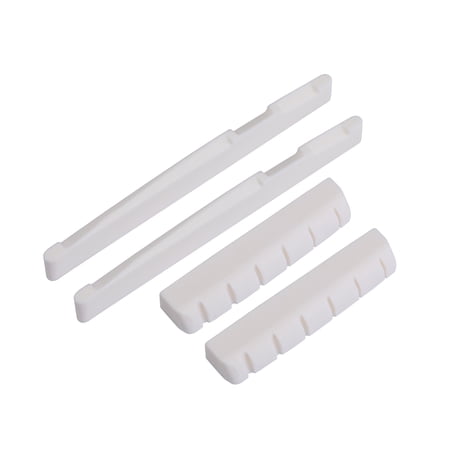 2 Set 4 Pcs 6 String Acoustic Guitar Bone Bridge Saddle and Guitar Nut