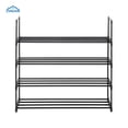 thumbnail image 1 of 2 Set 4-Tier Shoe Rack Organizer - Stylish Gray Storage Shelf for Bedroom, Entryway, Hallway & Closet - Free Standing Design Holds Up to 40 Pairs of Shoes, 1 of 10