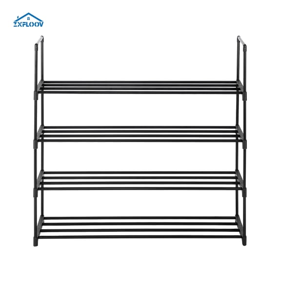 2 Set 4-Tier Shoe Rack Organizer - Stylish Gray Storage Shelf for Bedroom, Entryway, Hallway & Closet - Free Standing Design Holds Up to 40 Pairs of Shoes