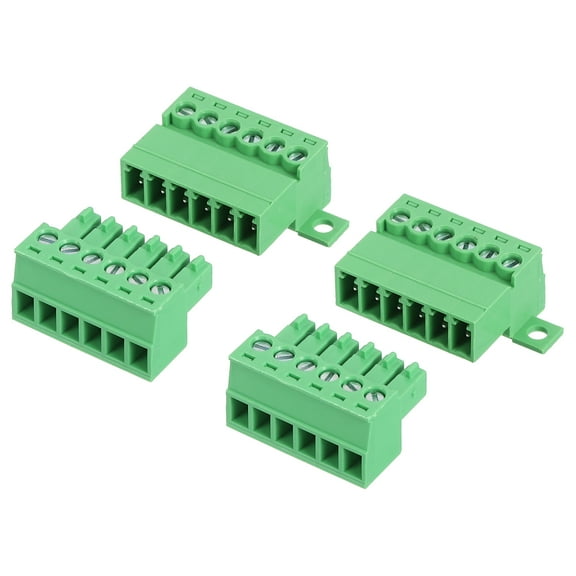 2 Set 6 Pin Screw Terminal Block Connector, 3.81mm PCB Mount Screw Terminal