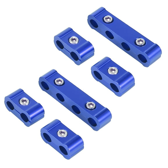 2 Set 8mm Car Auto Engine Spark Plug Wire Separator Looms Divider Organizer Clamp Aluminum Alloy Blue