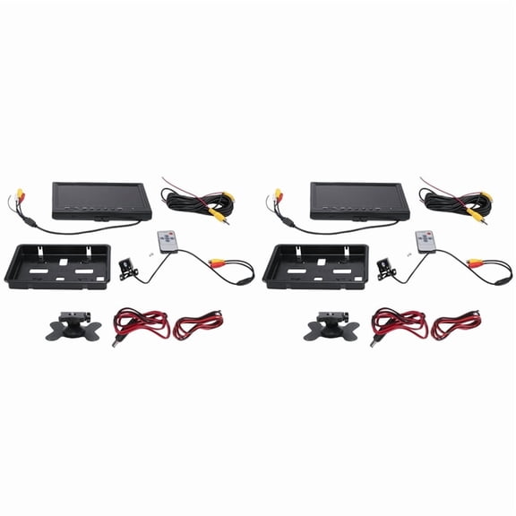 2 Set 9 Inch Car LCD Monitor HD -Compatible VGA/AV TV DVD Player Camera Rear View Headrest Monitor Parking Rearview
