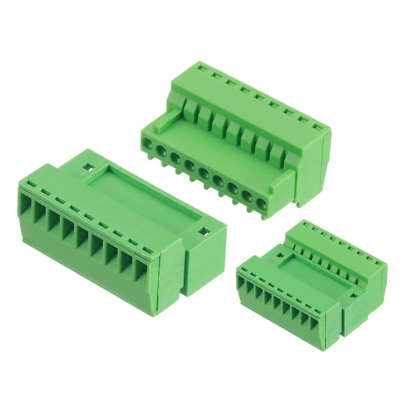 2 Set 9 Pin 2.54mm 0.1 Inch Pitch PCB Mount Screw Terminal Male Female, Green