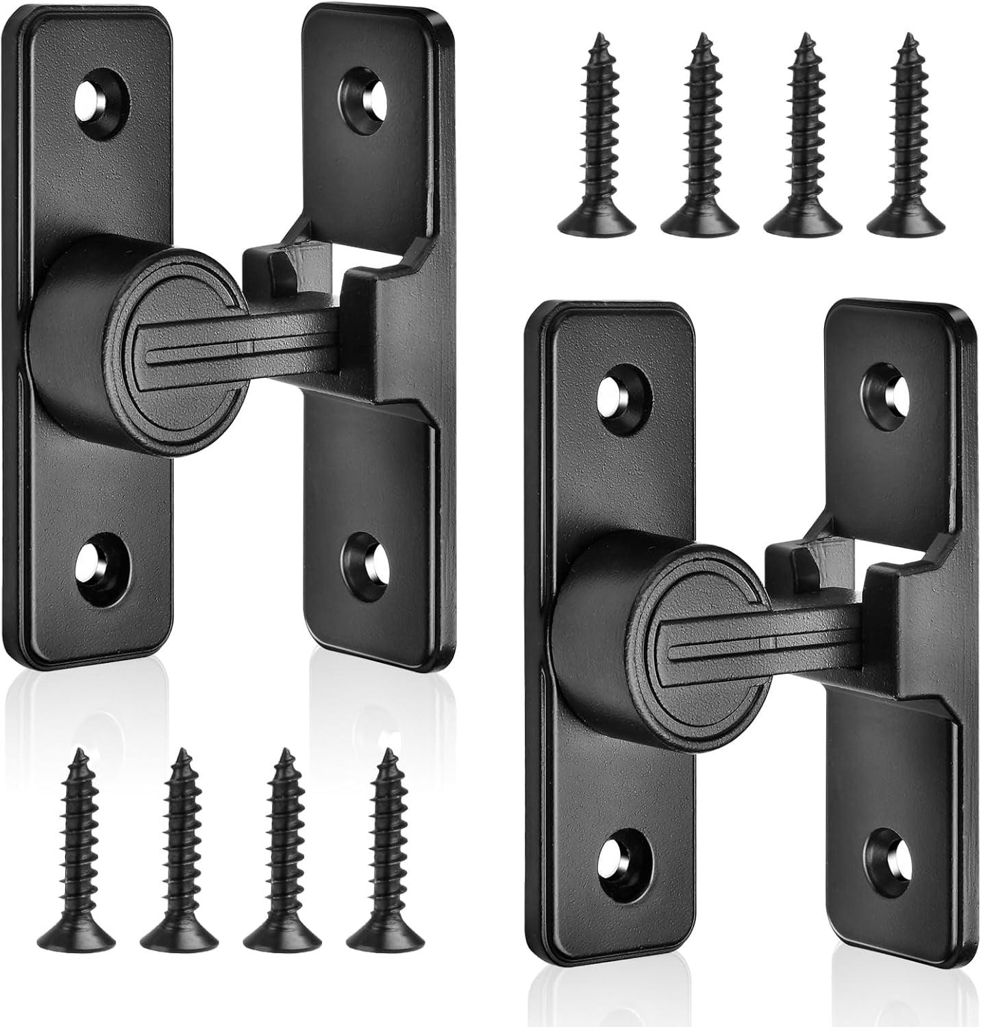 2 Set 90 Degree Barn Door Latch, Heavy Duty Sliding Door Latch, Matte