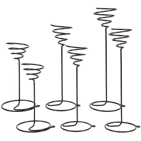 2 Set Air Plant Stand Holder 6Pcs (3 Sizes) Black Iron Spiral Flower Stand Air Plant Container Tillandsia Holder for Displaying Plant