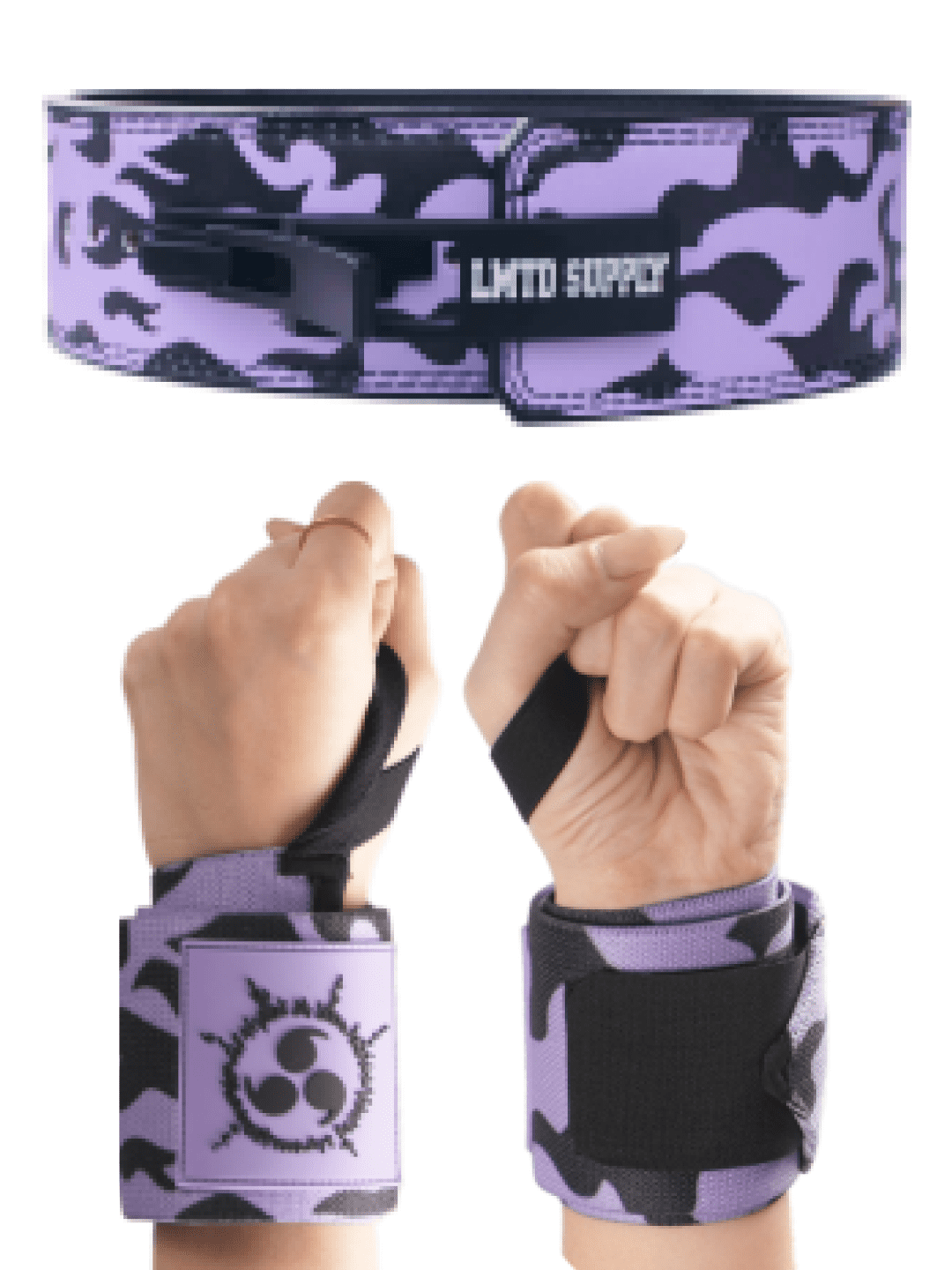2 Set Anime Lever Belt and Wrist Wraps - Heavy Duty 10mm Weight Lifting  Belt Back Support - 24 Lifting Straps Powerlifting Gym Accessories for Men