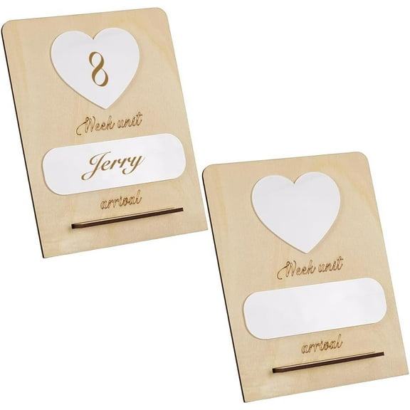 2 Set Announcement Pregnancy Signs Wooden Baby Announcement Sign Pregnant Baby Announcement Board Wood Sign DIY for The Announcement of Your Pregnancy Or Baby's Birth Gifts DIY for New Parents