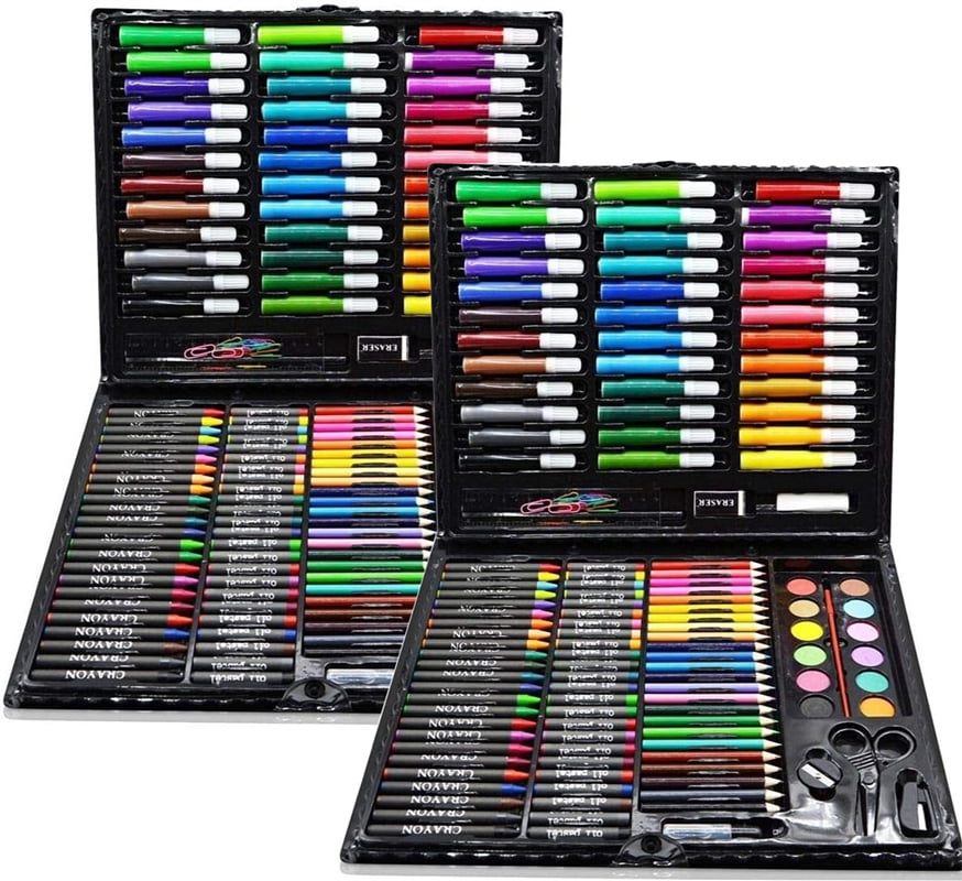 2 Set Art Supplies,Bexikou 150 Pack Deluxe Art Set Drawing Painting Supplies Kit, Arts and Crafts Painting Kit,Gifts for Artist Adults Teen Kids
