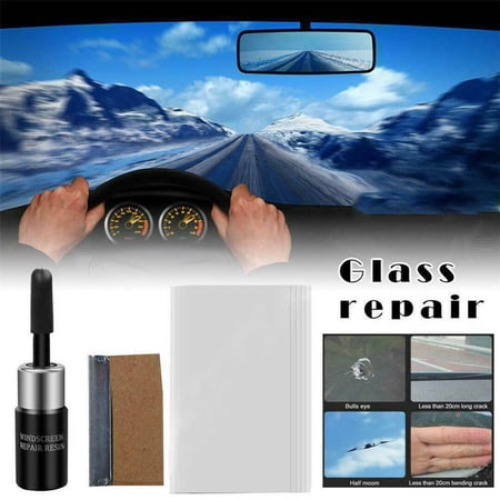 2 Set Automotive Glass Nano Repair-Fluid-Car Window Glass Crack Chip Repair Tool