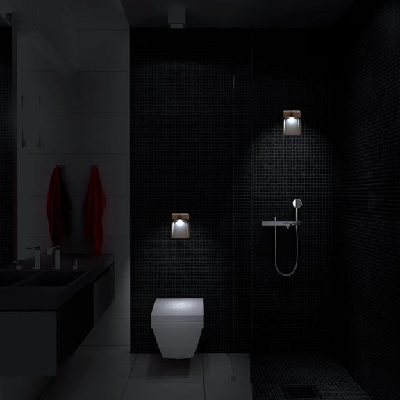 2 Set Battery Powered Motion Sensor Night Lights Stick-Anywhere Adhesive mounting. Kids Rooms Baby Night Light Hallways Closets Stairs Bathrooms Bedrooms Kitchens Senses Motion up to 10 feet Away