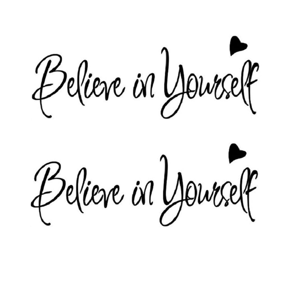 2 Set Believe in Yourself Wall Sticker Chic Lettering Wall Decal