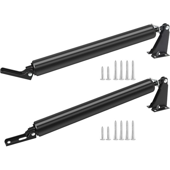 2 Set Black Screen Door Closers, Storm Door Closer Heavy Duty Screen Door Shock Adjustable Cushion Speed Screen Door Pneumatic Closer, Screen Security Doors Storm Door Shocks Smooth Door Closer