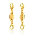 thumbnail image 1 of 2 Set Brass Magnetic Clasps Converter with Double Lobster Claw Clasps Column Golden 33x6mm Magnetic Clasps Converter: 12x6mm Lobster Claw Clasps: 10x5.5x3.5mm, 1 of 5