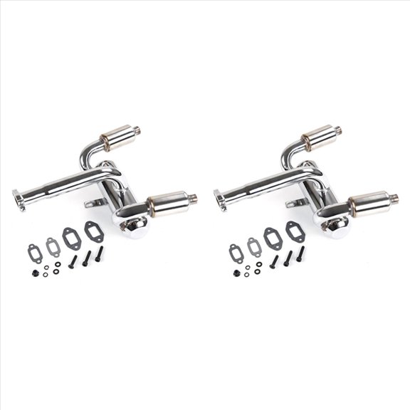 2 Set CNC Metal Twin Exhaust Pipe with Muffler for 1/5 Rovan Baja 5B 5T 5SC RC