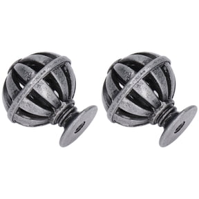 2 Set Cabinet Knob Birdcage Hollow Drawer Pulls Zinc Alloy Hardware For Wardrobe Closet Home Decor Doors 1.5 in / 38.1 mm Height Antique Silver