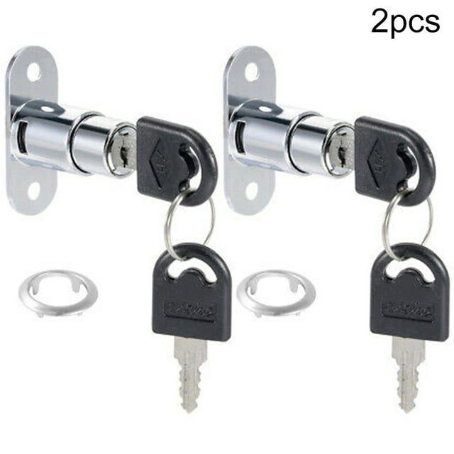 2 Set Push Plunger Lock, Cylinder Zinc Alloy Keyed Different