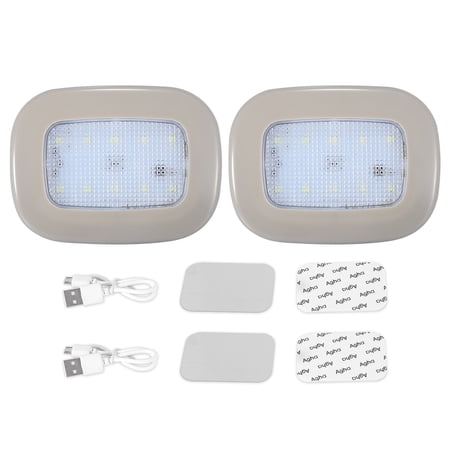 2 Set Car Vehicle Boat Trailer Interior Ceiling Roof LED Lamp Lights Magnetic Dome Light with 10 LEDs