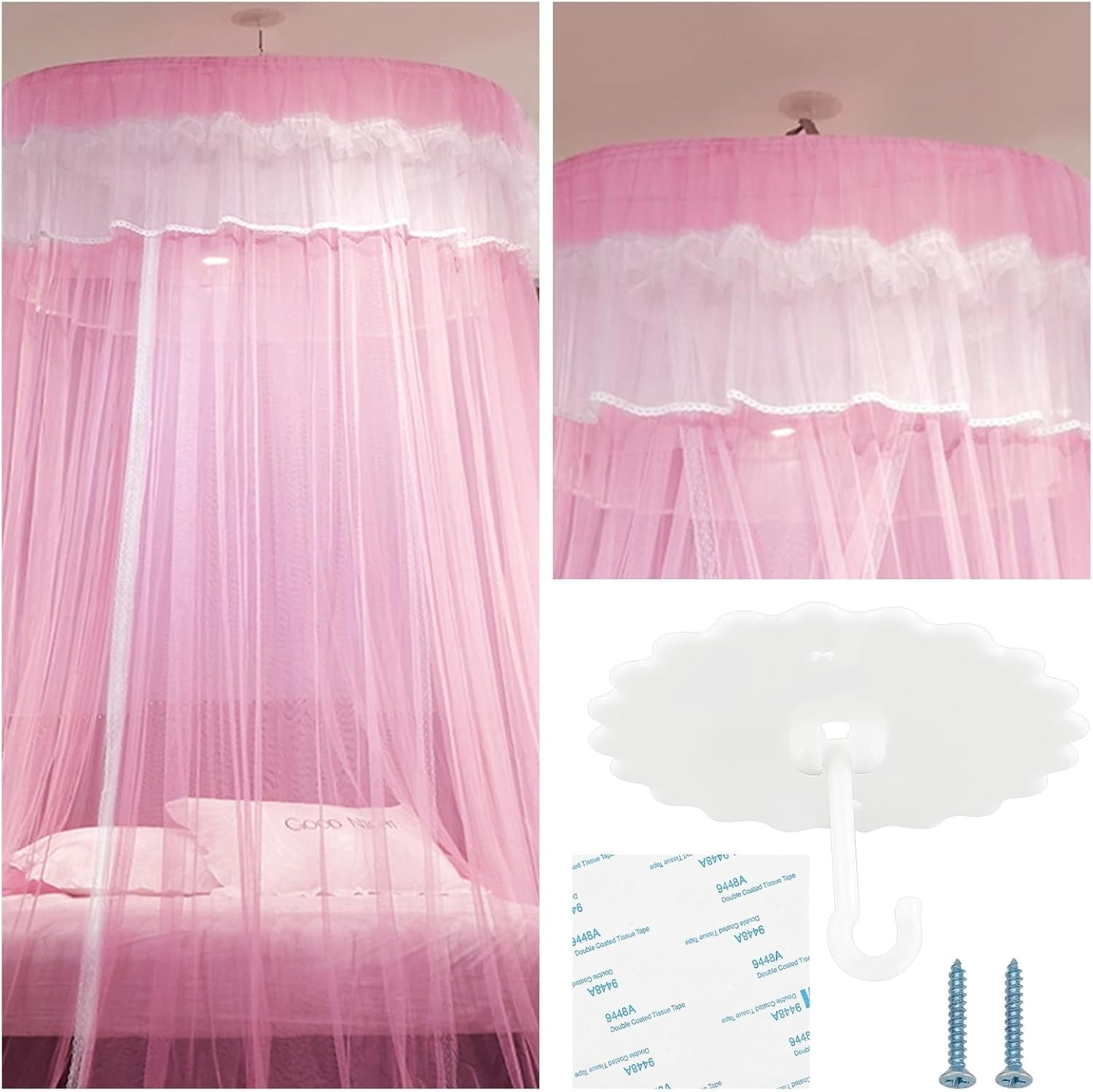 2 Set Ceiling Mosquito Net Hooks Bunk Bed Hanger Hook Super Glue Canopy ...