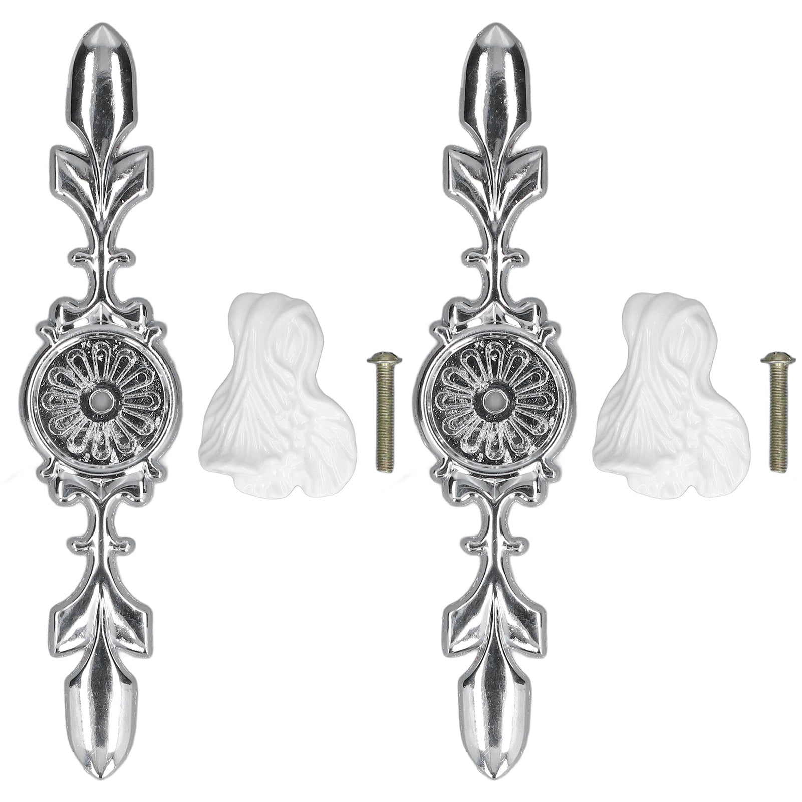 2 Set Chinese Cabbage Design Drawer Knobs Pull Handles, White Ceramics