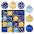 thumbnail image 1 of 2 Set Christmas Tree Decorative Gift, Peacock Electroplated Plastic Painted Christmas Balls Pendant, 16 Pcs per Set, Shatterproof Baubles for Holiday Home Décor, Weddings, Parties, 1 of 5