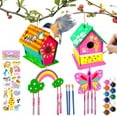 thumbnail image 1 of 2 Set Diy Bird House Wind Chime Kits, Birdhouse Kit Crafts for Kids Ages 4-12, Build and Paint Birdhouses Wooden Arts Craft, Outdoor Toys, Ideal Birthday, Children's Day Gifts, 1 of 8
