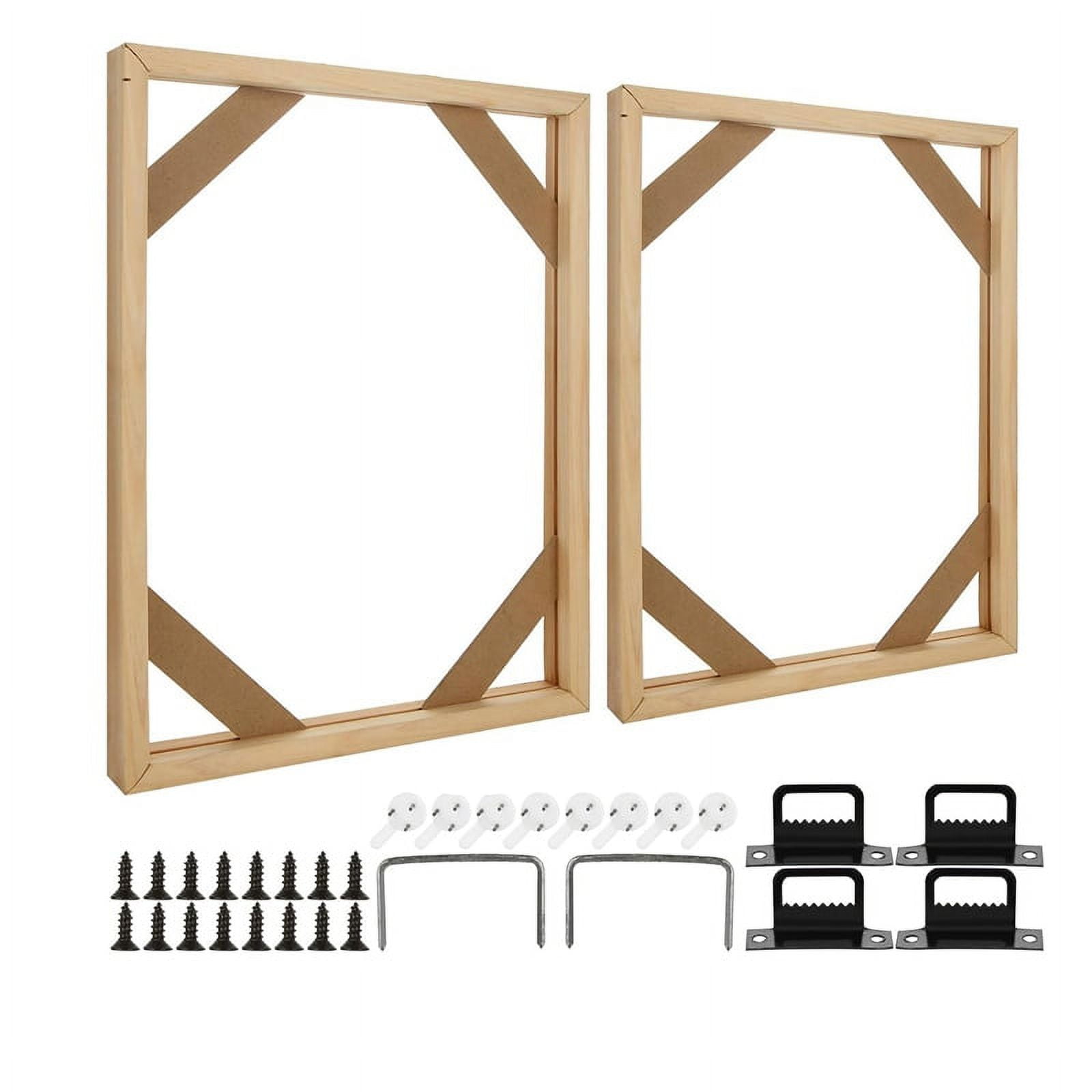 2 Set DIY Solid Wood Canvas Frame Kit, 16X20 Inch for Stretcher Bars