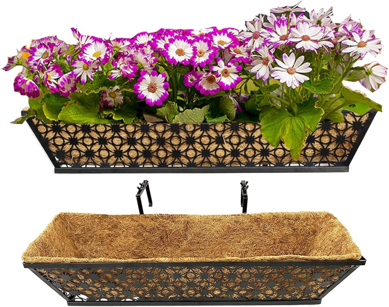 Trough Window Box 2 Set Deck Railing Planter Box 24