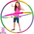thumbnail image 1 of 2 Set Detachable Kids Fitness Toy Exercise Hoops W/Backpack for 3-12 Child, Multi-Color, 1 of 7
