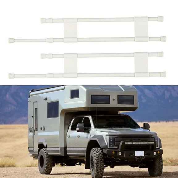 2 Set Double RV Refrigerator Bar Adjustable Tension Rods Up To 15.8" - 27.6"