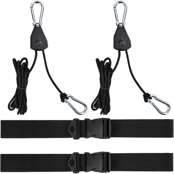 2 Set Floating Mat Strap and Rope Hanger, Adjustable Rope Hanger Kit for Float Pad, Quick-Release Floating Mat Tie Down Accessories for Boat Cleat or Rail
