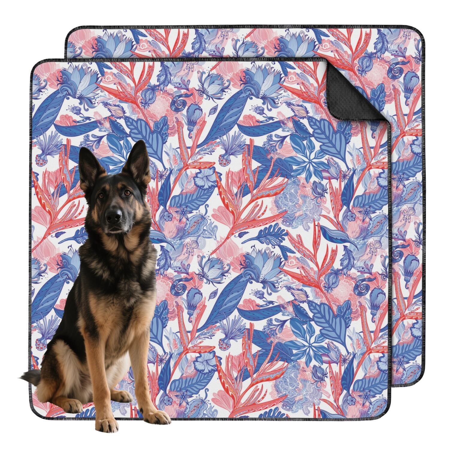 Fresh Look at 2 Set Floral Pattern Housebreaking Mats Washable Reusable Dog Pads