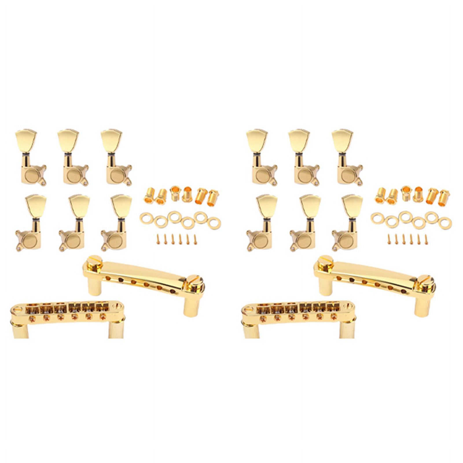 2 Set Gold String Saddle Tune-O- Bridge&Tailpiece for Gb Lp Style Electric Guitar