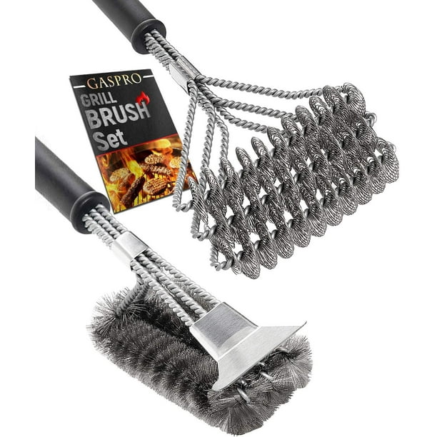 2 Set Grill Brush and Scraper Bristle Free Safe BBQ Brush for Grill 18 Stainless Grill Grate Cleaner for Porcelain Cast Iron Stainless Steel Grill Grate Cooking Grid Walmart Business Supplies
