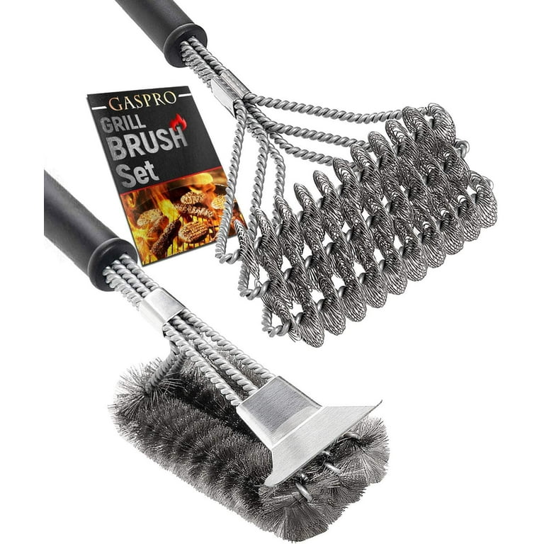 Grill Brush and Scraper Bristle Free – Safe BBQ Brush for Grill – 18''  Stainless Grill Grate Cleaner - Safe Grill Accessories for Porcelain/Weber