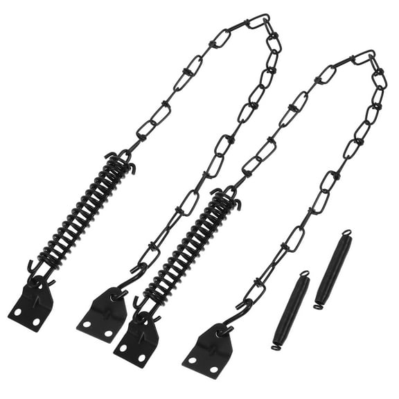 2 Set Heavy Duty Screen Door Chain And Spring Protector Heavy Duty Inside Door Latch Guard Keyless Door Lock Add Extra Security With Spring Anti-Theft Press Lock Door Hardware