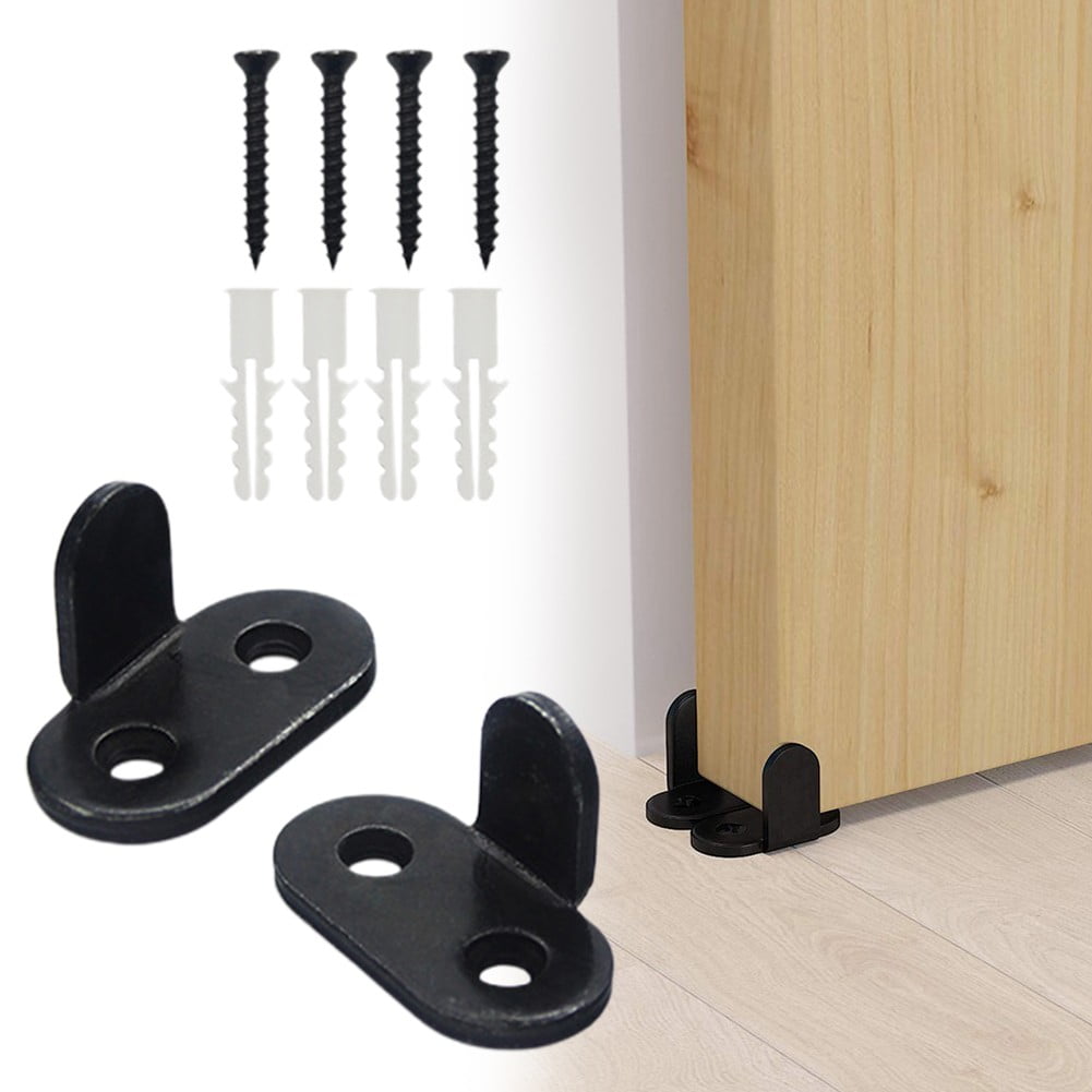 2 Set Heavy Duty Sliding Barn Door Floor Guide Adjustable Roller Swing ...