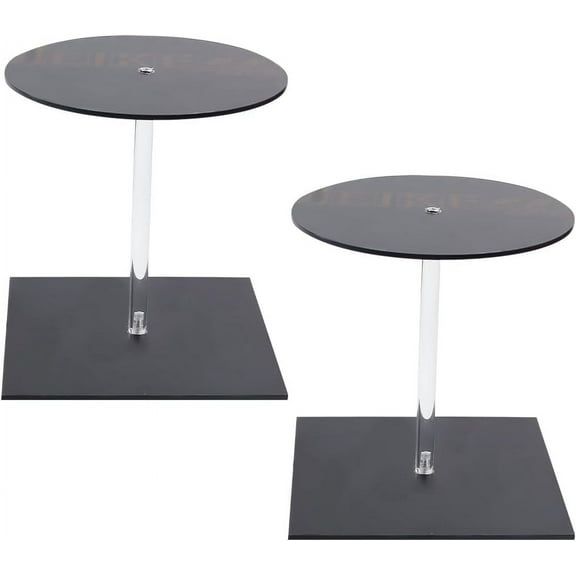 2 Set Helmet Display Stand Full Size Helmet Holder Black Acrylic Hat Stand Stable Base Circular Display Holder for Motorcycle Helmet Baseball Caps Hats Wigs Jewelry Display