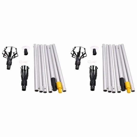 2 Set High Ceiling Light Bulb Changer, Light Bulb Changer, Assembled Light Bulb Extension Rod,6 x Replacement tools 14 x Extension rods,Black