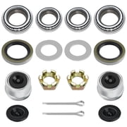 2 Set L68149 L44649 Trailer Axle Bearings Kit with 171255TB Grease Seals,1.98 Trailer Dust Caps, Cotter Pins, Axle Nuts & Washers, Fits for 1-3/8 to 1-1/16 3500 Lbs Trailer Axle #84 Spindle