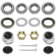 2 Set L68149 L44649 Trailer Axle Bearings Kit with 171255TB Grease Seals,1.98 Trailer Dust Caps, Cotter Pins, Axle Nuts & Washers, Fits for 1-3/8 to 1-1/16 3500 Lbs Trailer Axle #84 Spindle