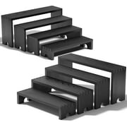 2 Set Large Black Wooden Tiered Riser Display Stands for Vendor Events, Wooden Cupcake Stand,Farmhouse Decor Wood Dessert Table Display Set,Vendor Booth Display Items,Food Display Risers for Party