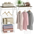thumbnail image 1 of 2 Set Laundry Room Wall Mounted Shelves With Wire Storage Baskets, Over Washer and Dryer With Hanging Rods and Hooks, for Organization and Storage, White, Wooden, 1 of 14