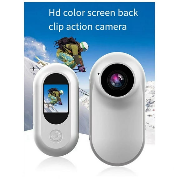 2 Set Mini Camera 1080P HD -Back Clip Type Sports Camera Bicycle Action Anti-Shake Logger (White with Black)