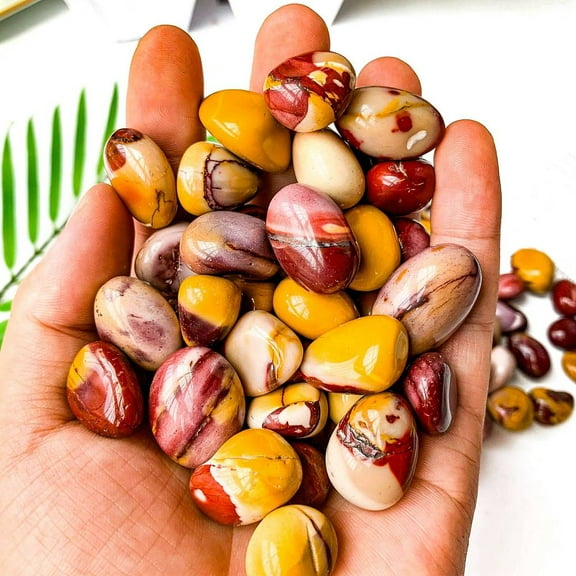 2 Set Natural Healing Stones Oval Stones Pocket Palm Stones for Reiki Balancing 15~20mm 50g/set