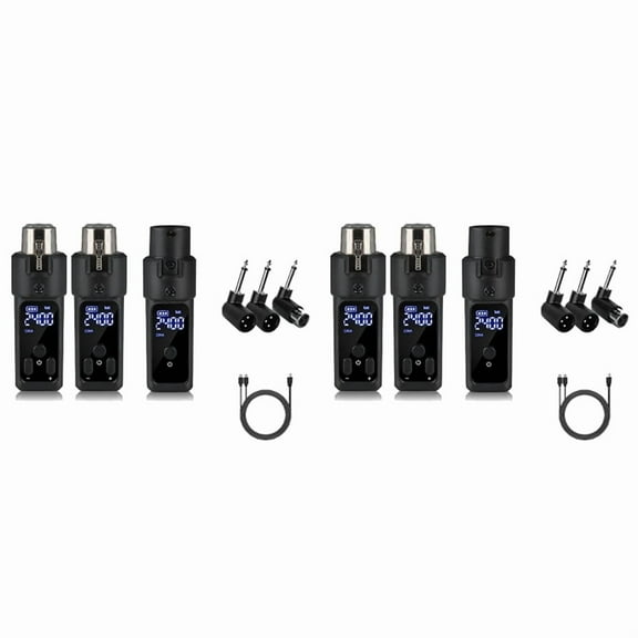 2 Set New 2.4G XLR Adapter System Wireless Microphone Transmitter Receiver for Dynamic Microphone Guitar Audio Mixer